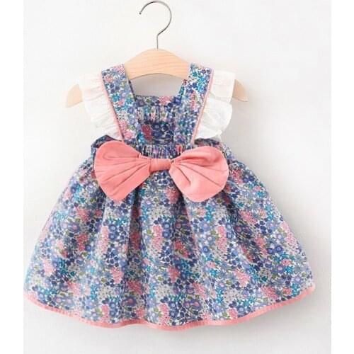 Baby Girl Dress Clothes Newborn Bow Print Princess Dresses for Girls 1st Birthday Party Dress Infant Baby Clothing Vestidos