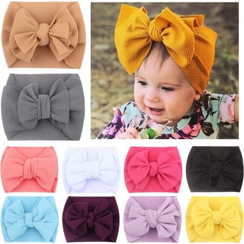 10 Colors Cable Bow Baby Headband For Child Bowknot Headwear Cables Turban for Kids Elastic Headwrap Baby Hair Accessories