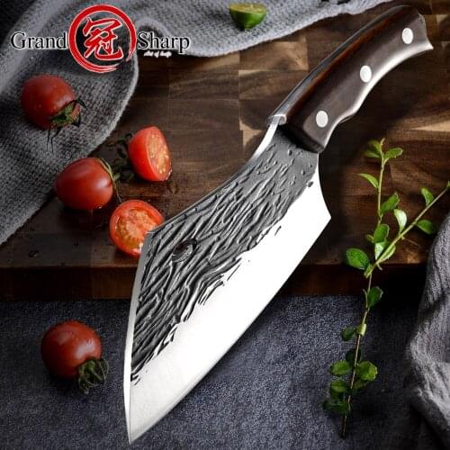 Hand Forged Chinese Cleaver Chef Kitchen Knives High Carbon Steel Butcher BBQ Outdoor Cooking Tool ECO Friendly Product Chopping