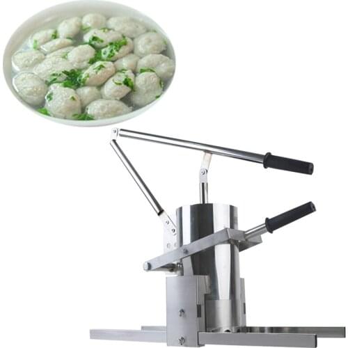 Wholesale price commercial stainless steel manual pig meatball making machine/small hand press stuffed fish ball extruder 20mm