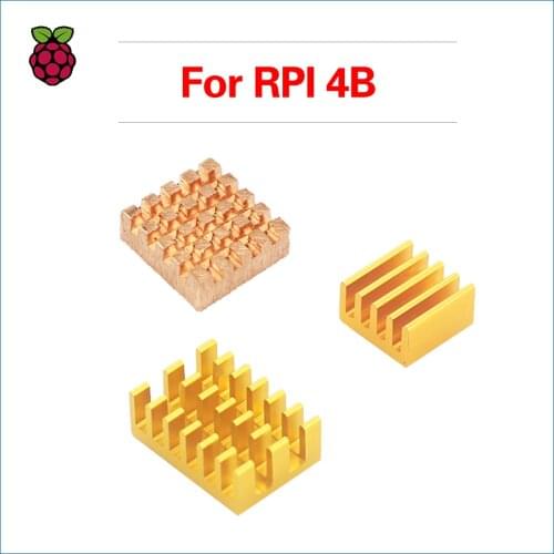 S ROBOT For Raspberry Pi 4B Heat Sink 3pcs Cooper Aluminum Heatsink Radiator Cooling kit RPI142