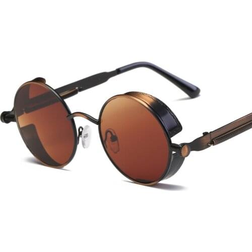 Steampunk Goggles Sunglasses Men Women Luxury Round Sun Glasses For Ladies Retro Circle Vintage Male Female