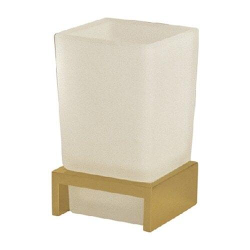 Steel Bathroom Columbine Set Top Glazed Tooth Brush Holder Gold Color
