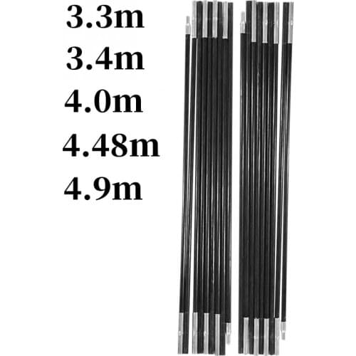2pcs Tent Rod 4.9/4.48/4/3.4/3.3M Fiberglass Camping Tent Pole 8/7mm Tent Supporting Rod Canopy Awning Frames Accessory