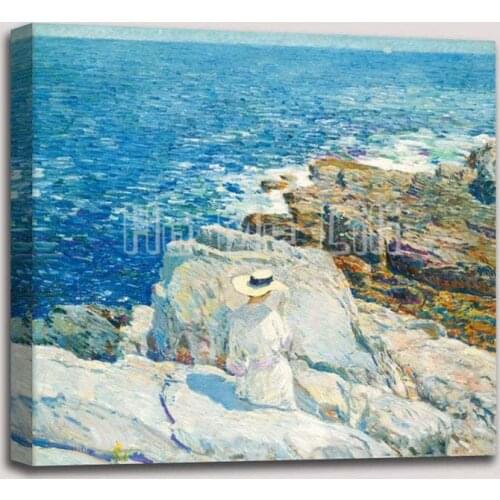 The South Refers By Childe Hassam Prints Blue Sea Canvas Art Reproduction Wall Painting
