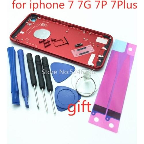 New rear case battery back cover for iPhone 7 7G 7P 7 plus battery door metal middle frame chassis back cover replacement part