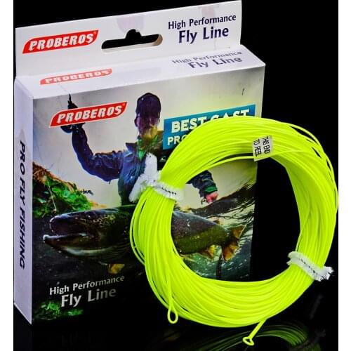1pc 100FT Weight Forward Floating Fly Fishing Line WF-2F/3F/4F/5F/6F/7F/8F Fly Line Moss Green/Orange/Yellow/Teal Color Comdaba
