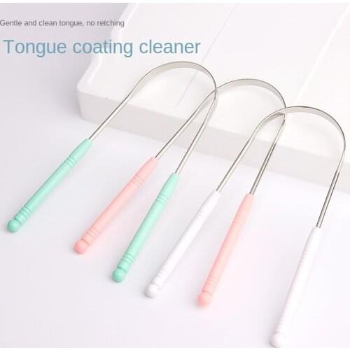1PCS Stainless Steel Tongue Scraper Oral Tongue Cleaner Brush Tongue Toothbrush Oral Hygiene High Quality Tounge Scraper
