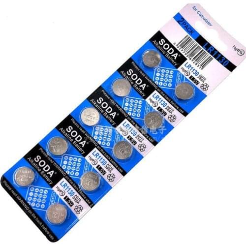 50pcs/lot Card-mounted AG10 LR1130 LR1131 389 button cell 1.55V hot wheels calculator air nozzle lamp