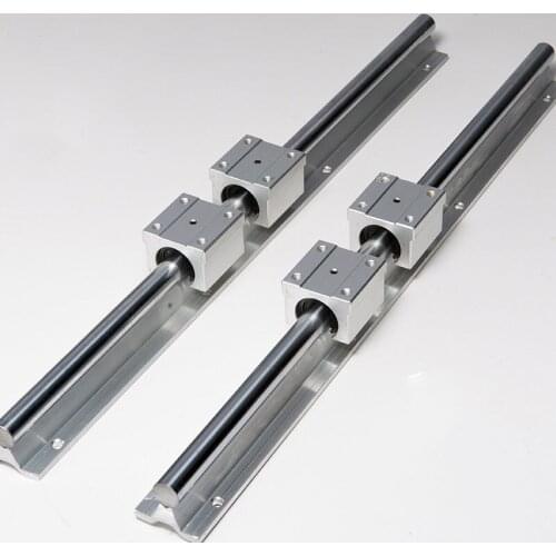 16mm Linear Guide Set 2pcs SBR16 Linear Guides L1000mm Linear Shaft Rail Support + 4pcs SBR16UU Linear bearing blocks CNC Parts