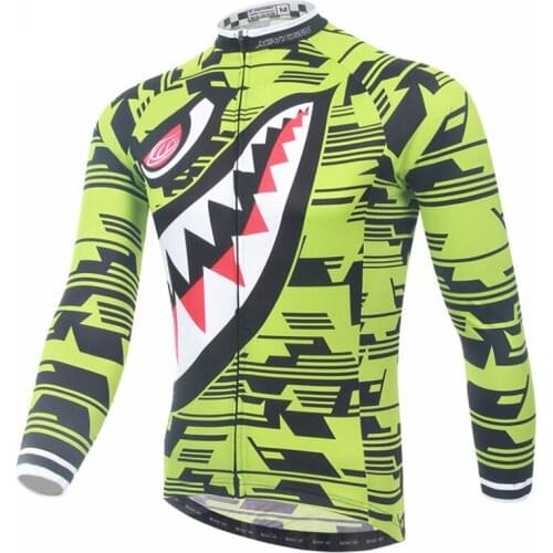 Shark Men Cycling Jersey Autumn Long Sleeve Cycling Clothing Ropa Maillot Ciclismo Mountain Bike Jersey Jacket Bicycle Clothing