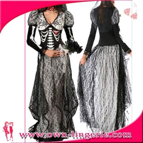 Free shipping Ghost Bride costume for halloween devil costume cosplay horrible make up Ghost Bride costume w1557