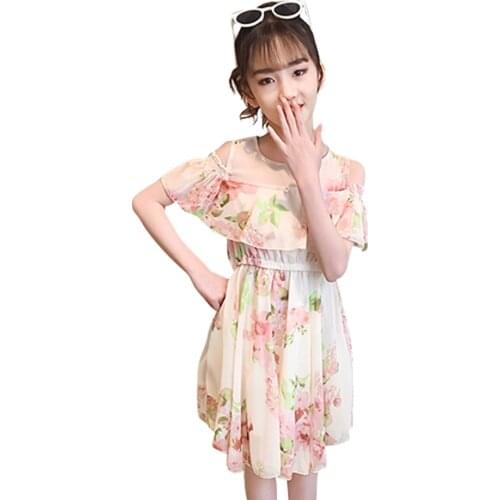 Kids Dresses For Girls Floral Girl Dress Summer Children Party Dress Casual Girls Clothes 6 8 10 12 14
