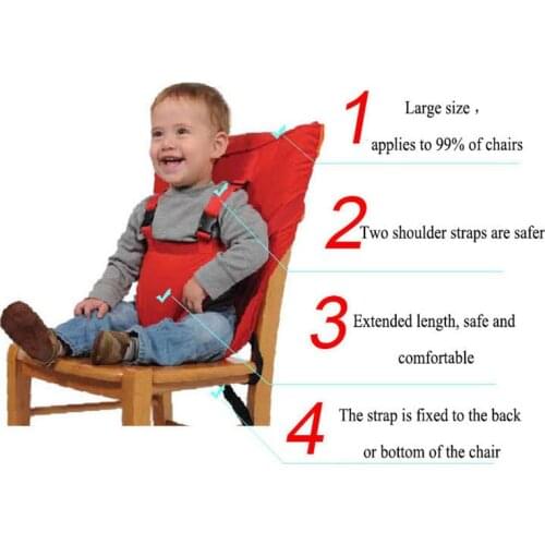Baby Portable Seat Kids Chair Travel Foldable Washable Infant Dining High Dinning Cover Seat Safety Belt Feeding High Chair