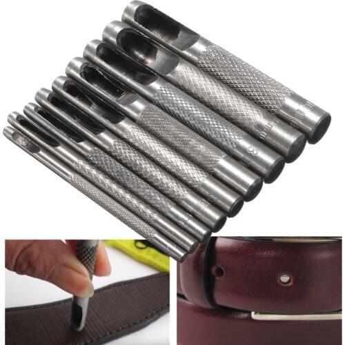 5 Size Pick Leather Tools Leather Punch Leather Craft Hole Craft Set Hollow Puncher Belt Punch 3.0mm-7mm for Clothing Canvas