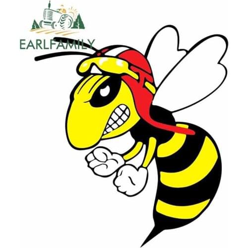EARLFAMILY 13cm x 11.4cm For Cartoon Bee Funny Car Decal Repair Car Sticker DIY Custom Printing Occlusion Scratch For SUV JDM