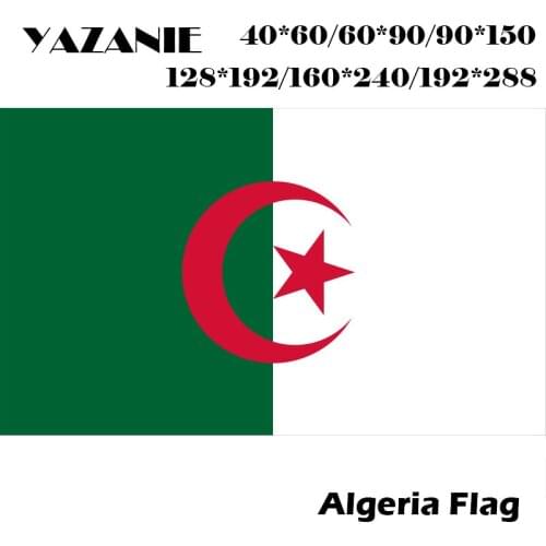 YAZANIE 60*90cm/90*150cm/120*180cm/160*240cm Algeria flag Custom Printed Flag Any Size European Country Flag Sports Beach Banner