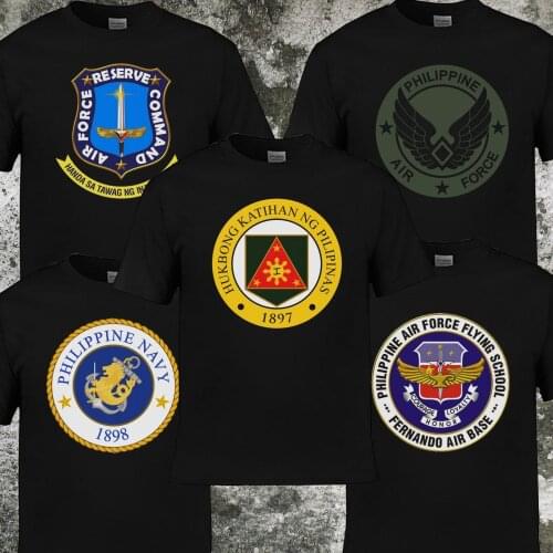 Fashion Philippine Air Force Flying School, Army Military T-Shirt Logo Tees Shirt Men Cotton Short Sleeve T Shirt Harajuku