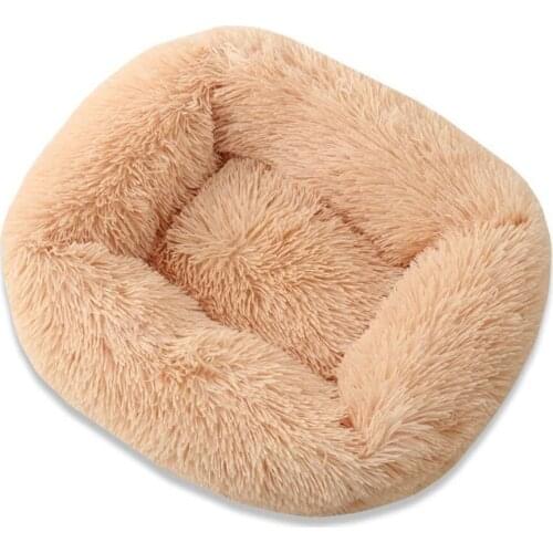 Dog Cat Bed Sofa Plush Square Kennel Winter Warm Puppy Mat Cat Nest Soft House Non-slip Basket Cushion for Dogs Pet Supplies