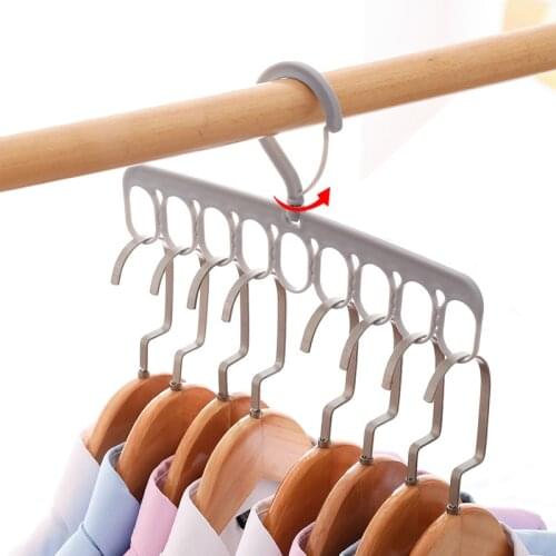 Nine-hole Multifunctional Hanger Storage Artifact Saves Closet Space Home Dormitory Student Clothes Hang