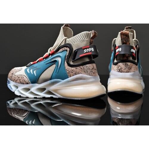 2021 New Men Blade Running Shoes High-top Graffiti Sports Shoes High Quality Antiskid Damping Jogging Shoes Training Zapatillas