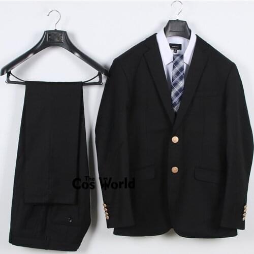 Mens Male Spring Autumn Solid Color Suits Blazer Long Sleeve Jackets Coats Outwear Pants For JK School Uniform Students Cloths