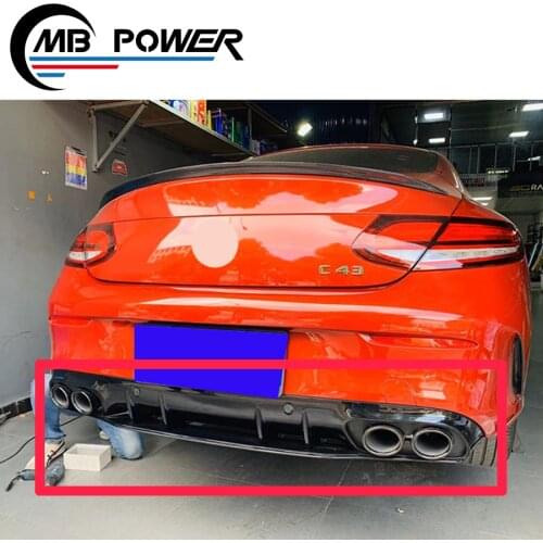 2019 C class w205 C43 rear bumper lip and muffler tips W205 C200 C260 C300 coupe rear diffuser and exhaust pipes