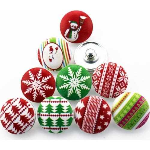 Wholesale 50pcs Mix Printing Snowflake Snap Buttons 18mm Christmas snap Ginger Snap Bracelet&Bangles DIY Snap Jewelry Charms