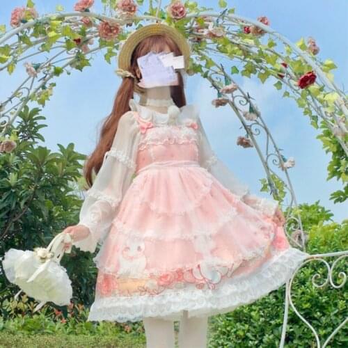 Factory Original Lolita Daily Dress Baby-Doll Light Lolita Girl Cute Lace Halter Dress gothic lolita dress women kawaii clothing