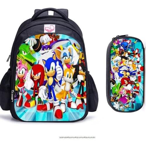 16 Inch Mario Bros Orthopedic School Bag For Boys Girls Cartoon Kids Bookbag Casual Shoulder Bag Daily Mochila Infantil