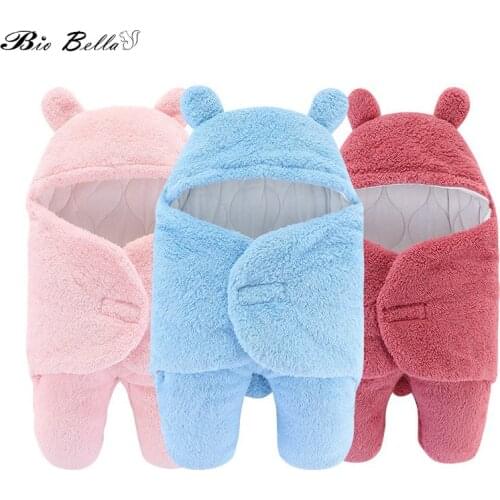 Newborn Infant Baby Swaddle Cotton Cute Cartoon Animal Shaped Warm Swaddle Brown Sleeping Blanket Boy Girl Wrap Swaddle
