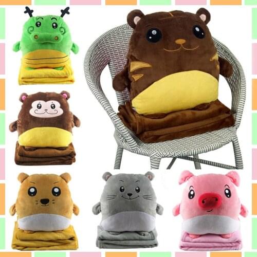 Pillow Quilt Dual-use Men and Lady Office hand Warmer Siesta Pillow Car Cushion Folding Coral Carpet