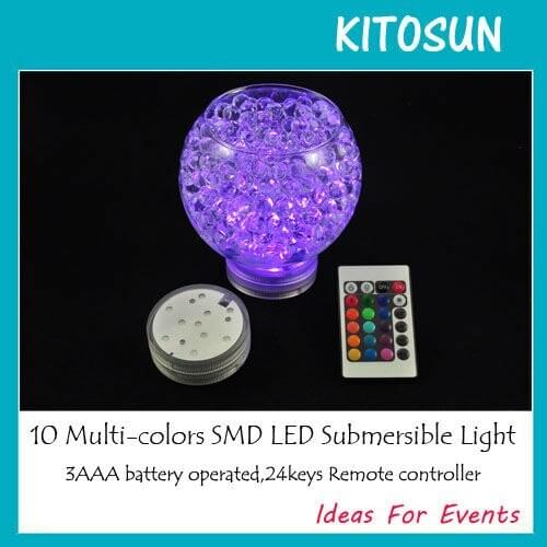 24pcs LED Lights RGB Submersible LED Light Wireless Romote Control Batteries Waterproof Wedding Party Vase Base Floral Light