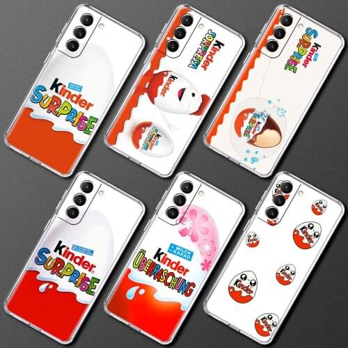 Egg KINDER JOY Surprise Clear Phone Case For Samsung Galaxy S20 FE S21 Ultra S10 Plus 5G S10e S9 S8 S7 Anti-knock Silicone Cover