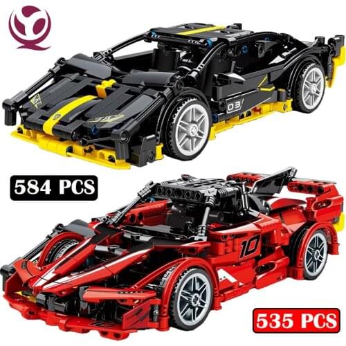 QIYE Super Sport Racing Car Lambor Sian FXX Model Bricks MOC Pull back Speed Vehicle Building Blocks Children Toys for Kids Gift