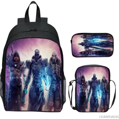 Outriders 3pcs/set School Bags For Girls Boys Backpack 3D Printing Backpack Schoolbag Women Men Travel Bag Rucksacks Mochila