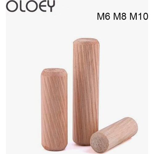 50/100/200Pcs Wooden Dowel Cabinet Drawer Round Fluted Wood Craft Dowel Pins Rods Set Furniture Fitting Wooden Dowel Pin Good
