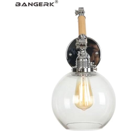 Nordic Industrial Vintage Wall Lamp Loft Iron Glass LED Edison Sconces Adjust Retro Wall Light Home Decor Lighting Fixtures