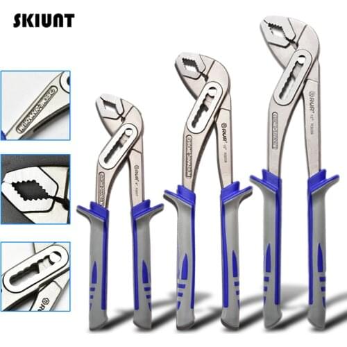 SKIUNT 8/10/12 Inch Pliers Set Adjustable Large-Opening Water Pump Pliers Multitools Pipe Wrench Bathroom Household Repair Tools