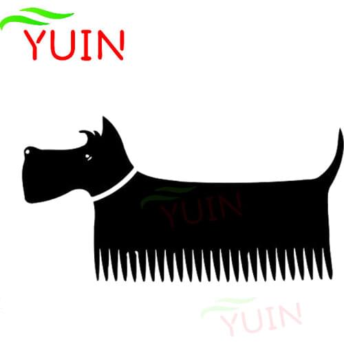 Dog Comb Shape Animal Cartoon Decals Fashion Body Decoration PVC Waterproof Sunscreen Car Sticker Black/white/red/laser/silver