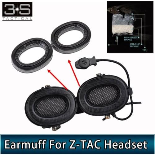 Z-TAC Tactical Earmuffs Silicone Or Sponge For Z-Tactical Sordin Headphones Comtac Peltor Headset Accessories Shooting Headphone