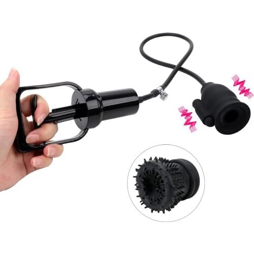 Vibrating Penis Pump Cock Enlargement Vibrators For Men Glans Sucking Spikes Condoms Massage Male Masturbator Sex Toys Erotic
