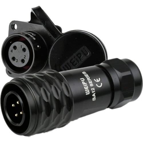 SA1210/P+SA1213/S Waterproof Aviation Connector Adapter M12 2 3 4 5 6 7 9 Pin Industrial Male Plug Female Socket Panel Mount