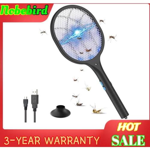 World premiere USB Rechargeable Fly Mosquito Racket Mug Killer Household Electric Hand Held Bug Zapper Insect Fly Swatter Racket