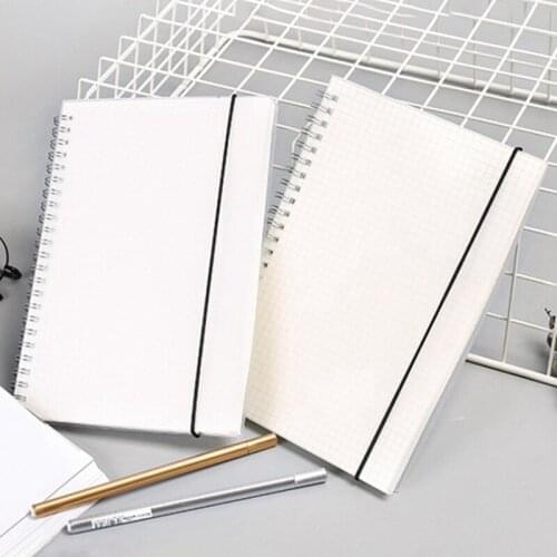 High Quality A5/A6 Transparent Frosted Notebook Grid Blank Pages Coil Notebook PVC Cover Office School Stationery