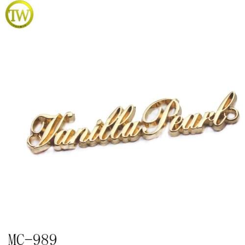 High quality Garment tag metal letter label Metal Name Tags for clothing