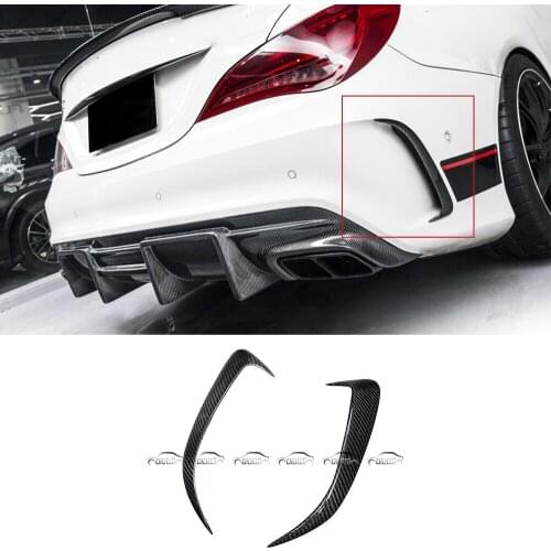W117 AMG & CLA45 Car Styling Real Carbon Fiber Rear Bumper Canard Vent Splitter Flats for Mercedes Benz W117 AMG CLA45