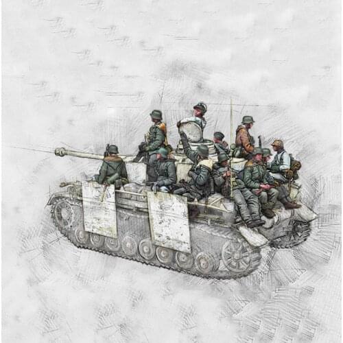 1/35 Scale 13 Soldiers With Accessories (No Tank )Unpainted Resin Figure Building Kit