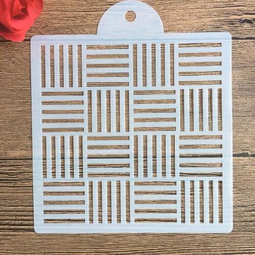 1pc 15 * 15cm mold DIY Pattern hollow template Stencils cake baking sugar powder sieve mold graffiti drawing tiles Stencils -15