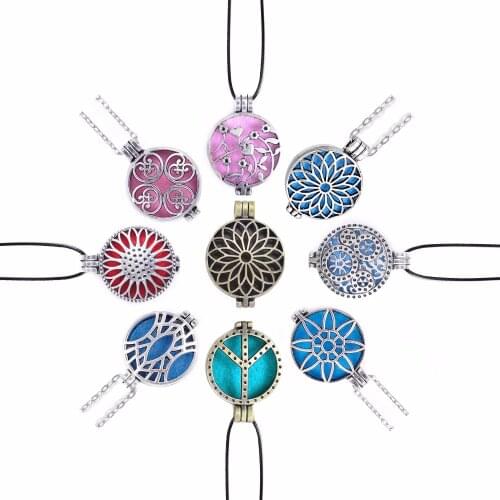 1pc Mix Open Antique Vintage Lockets Essential Oil Diffuser Perfume Aromatherapy Diffuser Necklace Locket Necklace For Gifts